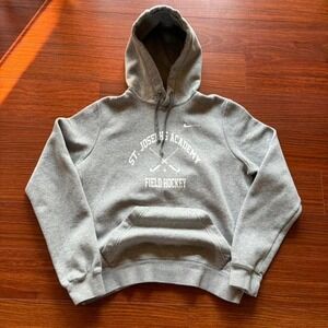 Grey Nike Hoodie w/ Swoosh & Cool Field Hockey Logo